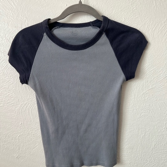 Brandy Melville Tops - John Galt Blue Baseball Mini Tee